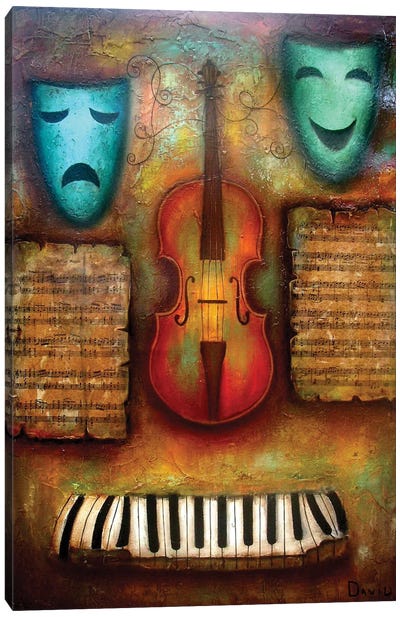 Theater And Music Canvas Art Print - Violin Art