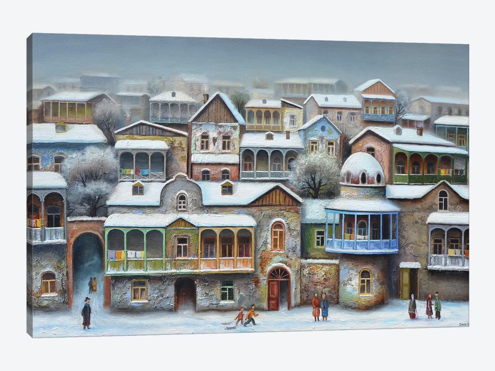 Old Tbilisi Winter by David Martiashvili 1-piece Canvas Art