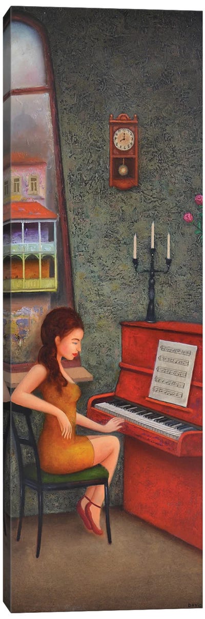 Red Piano Canvas Art Print - David Martiashvili