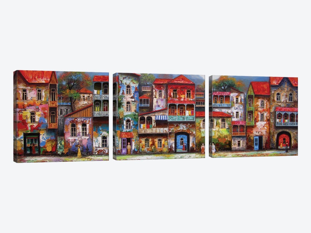 Beautiful City by David Martiashvili 3-piece Canvas Print