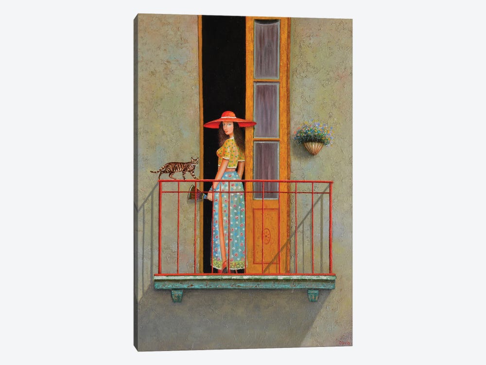 Girl On The Balcony by David Martiashvili 1-piece Canvas Art Print