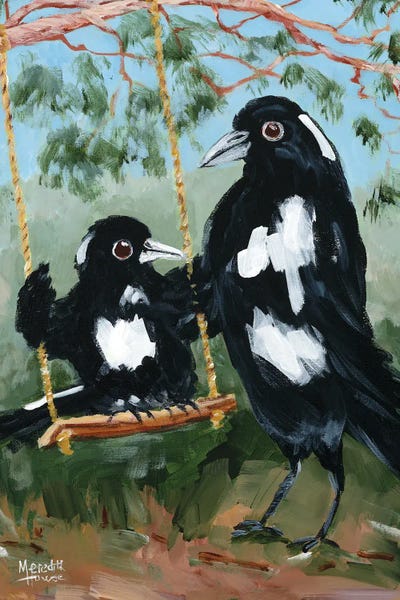 Meredith Howse - Unframed Prints: Magpie Swing by Meredith Howse