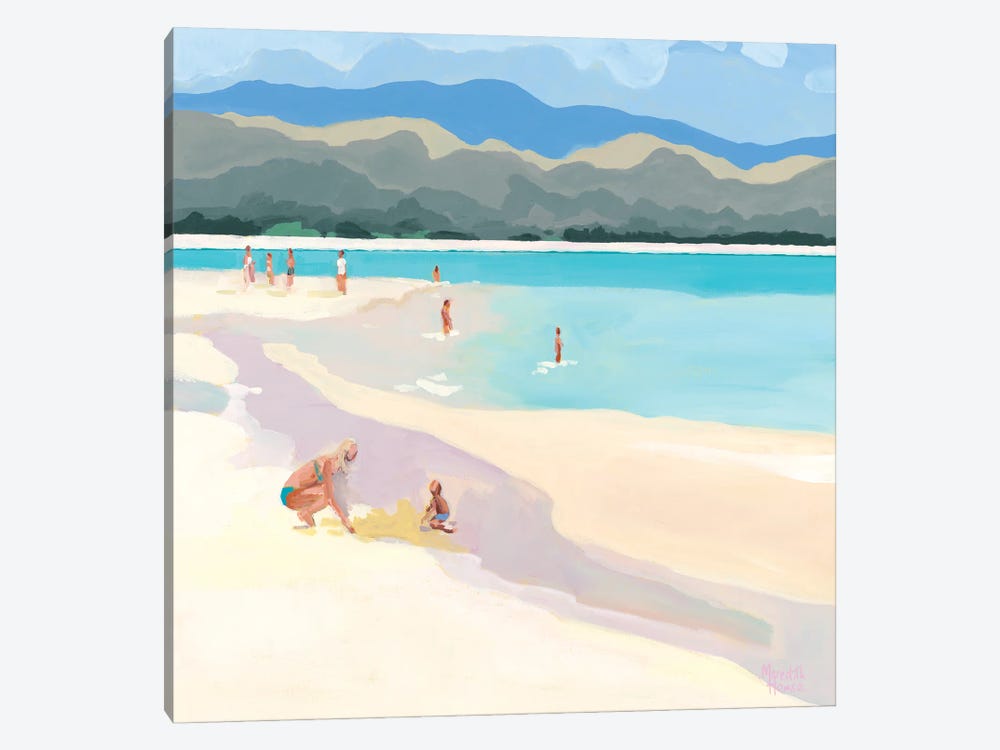 Mother And Child At Lanakai Beach by Meredith Howse 1-piece Canvas Art Print