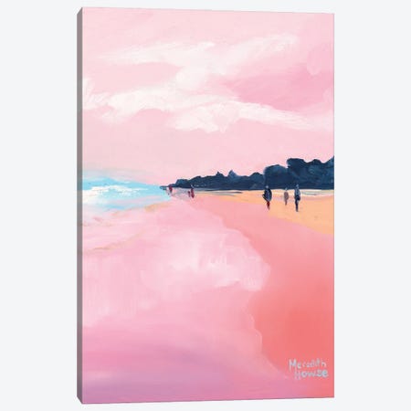 Sunshine Beach In Pink Canvas Print #MHW33} by Meredith Howse Canvas Print