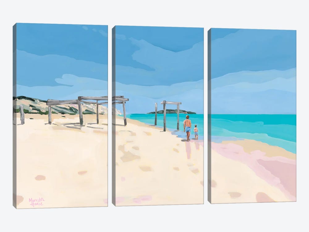 Beach Day At Hamelin Bay by Meredith Howse 3-piece Canvas Wall Art