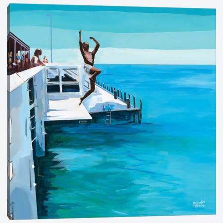 Busselton Jetty Canvas Print #MHW9} by Meredith Howse Canvas Art