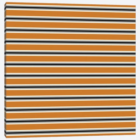 Orange Black Minimal Stripes Canvas Print #MHX14} by Miho Art Studio Canvas Art Print