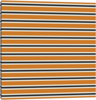 Orange Black Minimal Stripes Canvas Art Print - Miho Art Studio