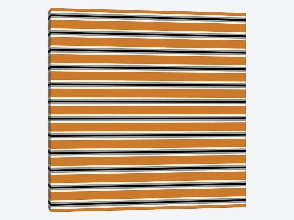 Orange Black Minimal Stripes by Miho Art Studio 1-piece Art Print