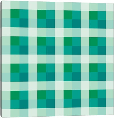 Retro Color Illusion Canvas Art Print - Gingham Patterns
