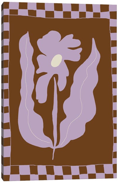 Minimal Abstract Flower Canvas Art Print - Gingham Patterns