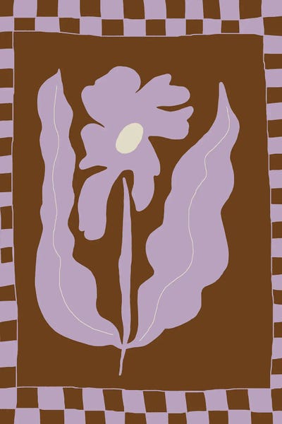 Gingham: Minimal Abstract Flower by Miho Art Studio