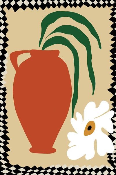 Gingham: Happy Flower Fall Pottery by Miho Art Studio