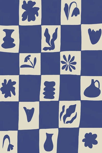 Gingham: Mid Century Checkerboard by Miho Art Studio