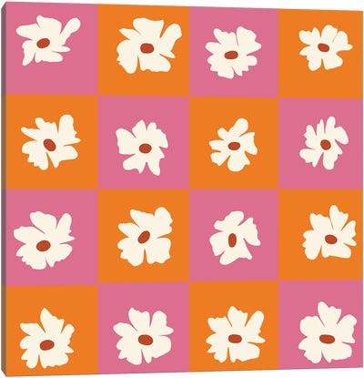 Tropical Floral Pattern Canvas Art Print - Dopamine Decor