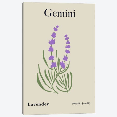 Gemini Lavender Canvas Print #MHX38} by Miho Art Studio Canvas Art