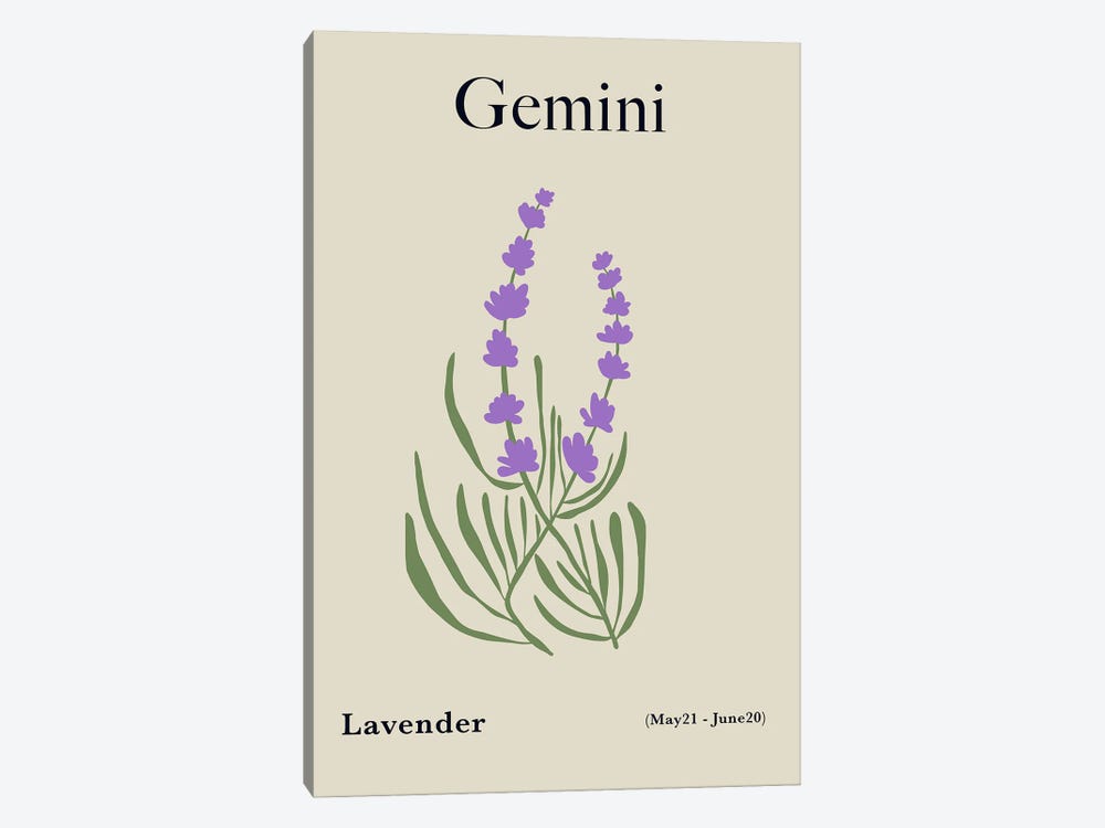 Gemini Lavender by Miho Art Studio 1-piece Canvas Art Print