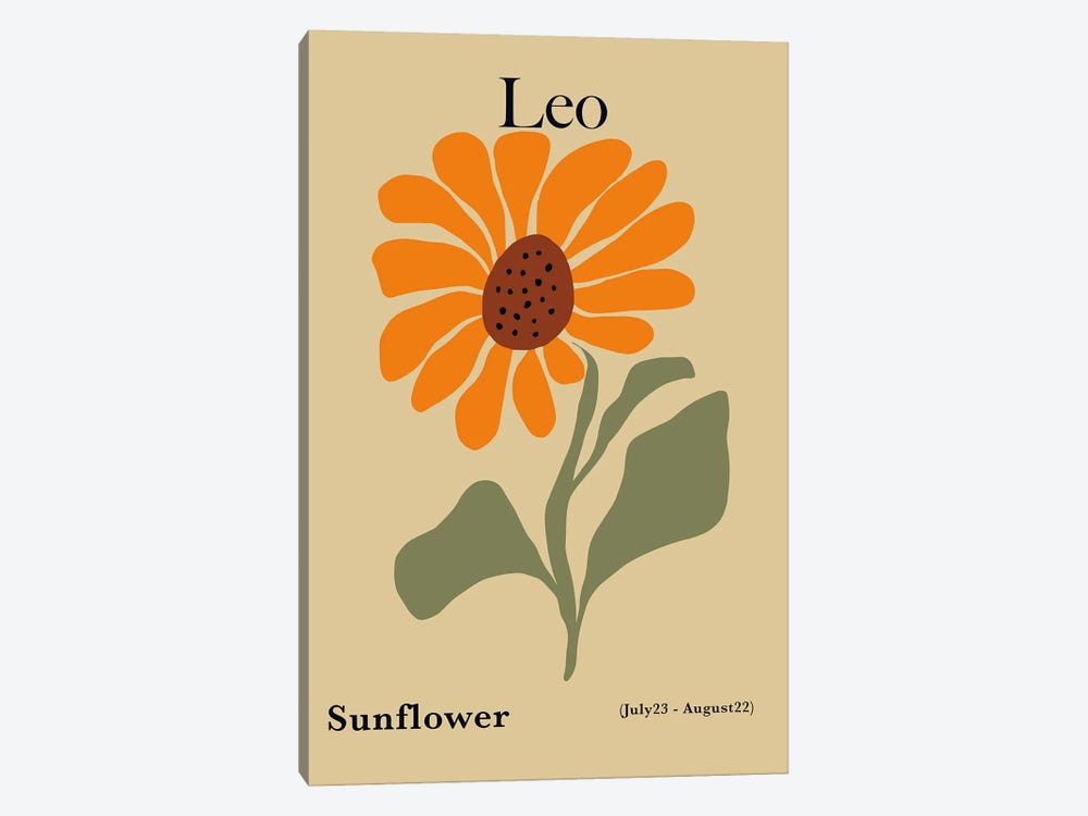 Leo Sunflower by Miho Art Studio 1-piece Canvas Artwork