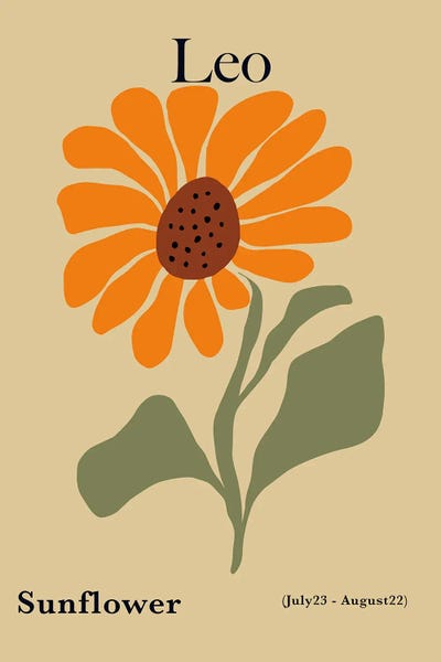 Fine Art Print: Leo Sunflower by Miho Art Studio