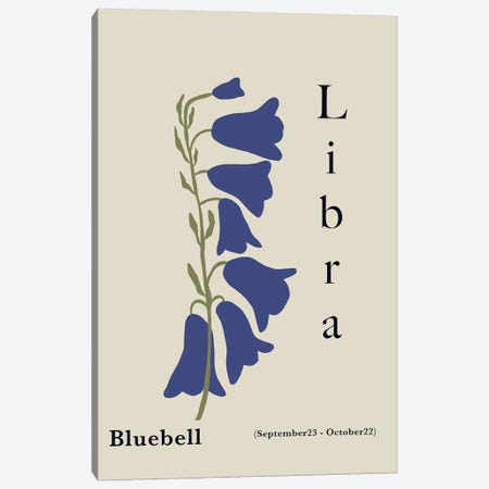 Libra Bluebell Canvas Print #MHX40} by Miho Art Studio Art Print