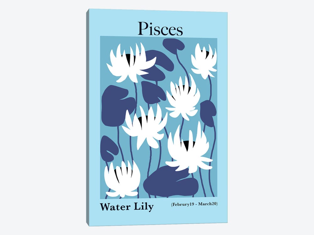 Pisces Water Lily by Miho Art Studio 1-piece Canvas Print