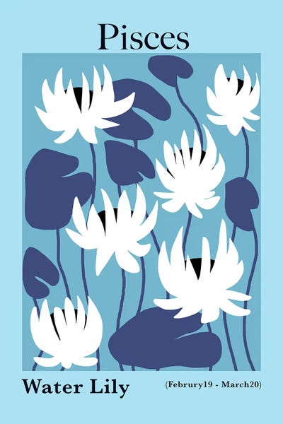 Pisces: Pisces Water Lily by Miho Art Studio
