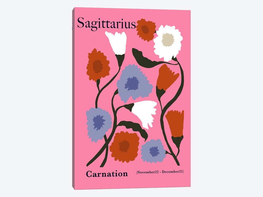 Sagittarius Carnation by Miho Art Studio 1-piece Canvas Artwork