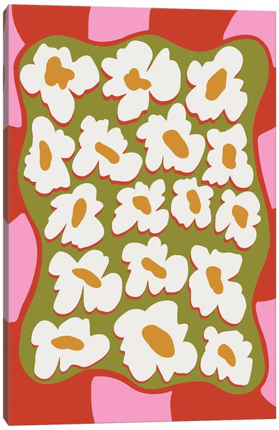 70's Retro Bloom Canvas Art Print - Miho Art Studio