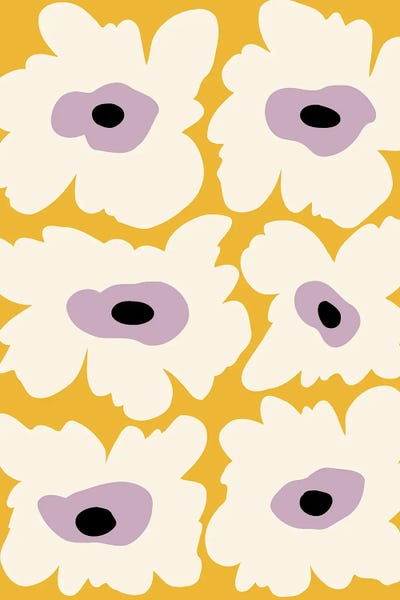 Miho Art Studio: Fresh Poppy In Yellow by Miho Art Studio
