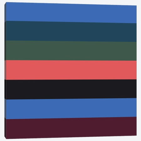 Blue Bold Stripes Canvas Print #MHX4} by Miho Art Studio Canvas Wall Art