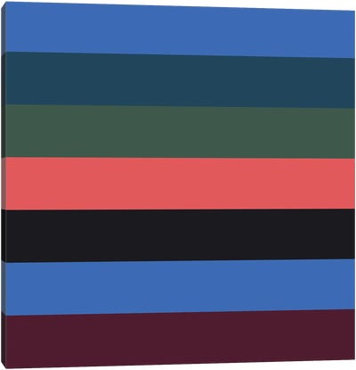 Blue Bold Stripes Canvas Art Print - Stripe Patterns