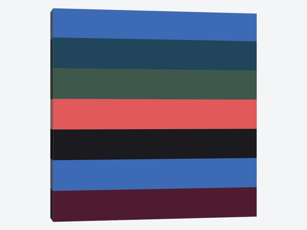 Blue Bold Stripes by Miho Art Studio 1-piece Canvas Art Print
