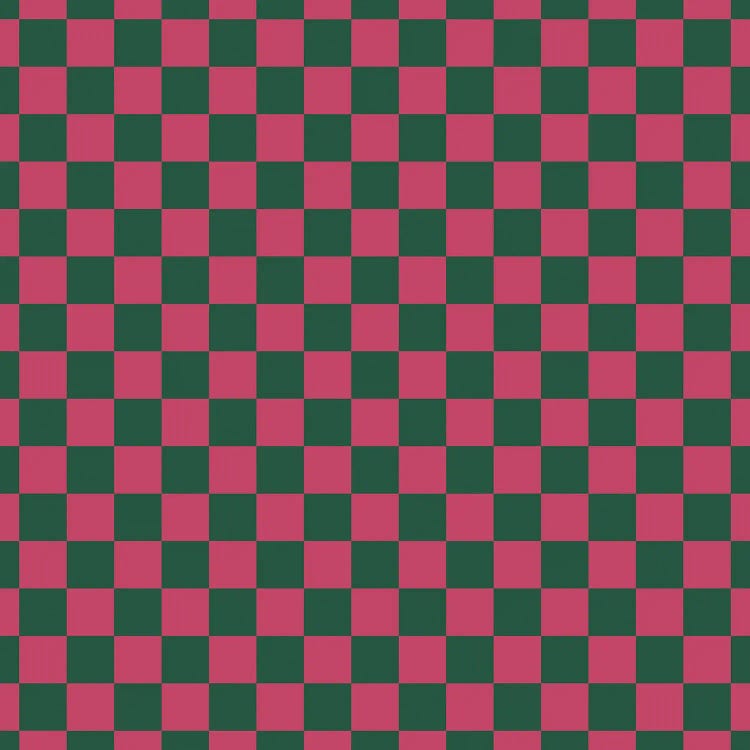 Bold Pink And Green Checkerboard