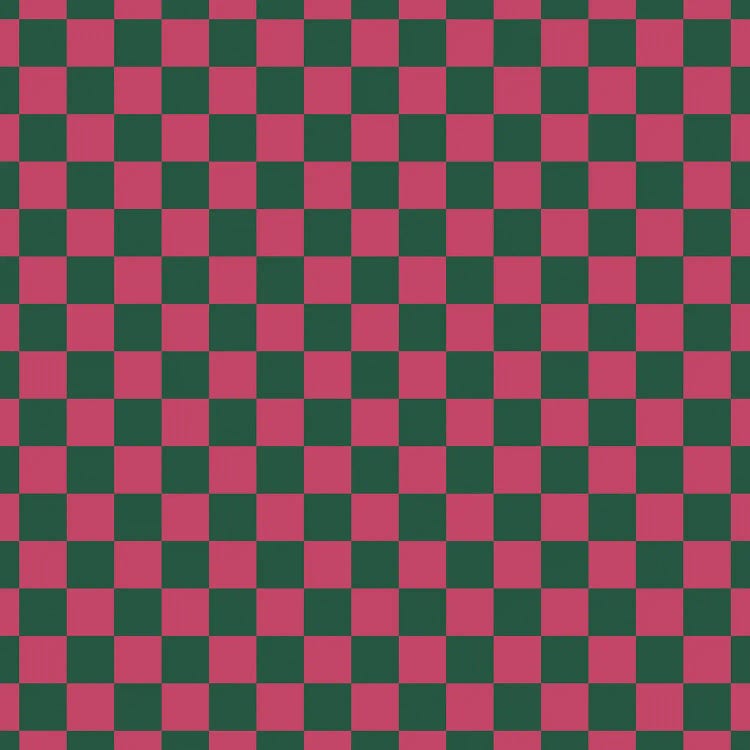 Bold Pink And Green Checkerboard