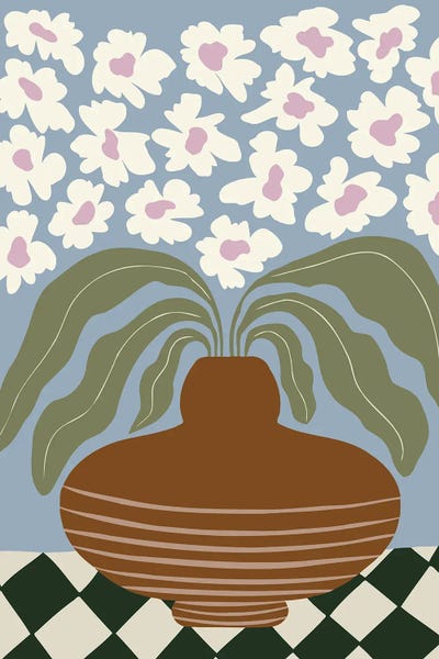 Retro Clay And Flower by Miho Art Studio multi panel art