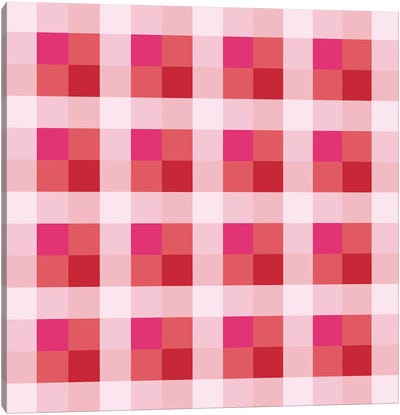 Geometrical Color Illusion Canvas Art Print - Gingham Patterns