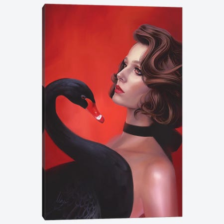 Black Swan Canvas Print #MHY4} by Mahyar Kalantari Art Print
