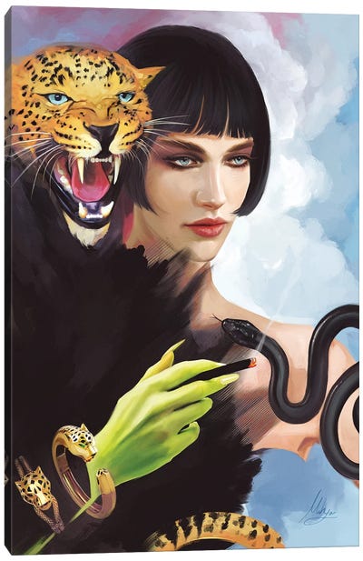 Cartier Panthere Canvas Art Print - Snake Art