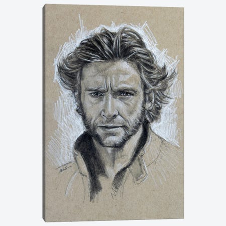 Hugh Jackman Canvas Print #MHZ10} by Marc Lehmann Canvas Wall Art