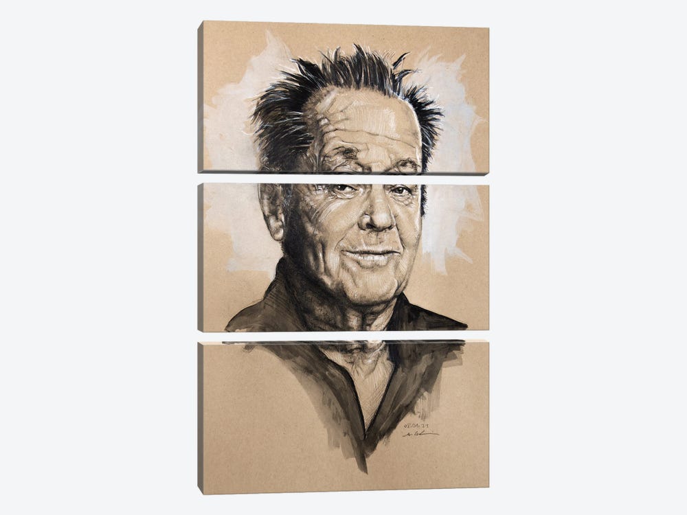 Jack Nicholson by Marc Lehmann 3-piece Canvas Artwork