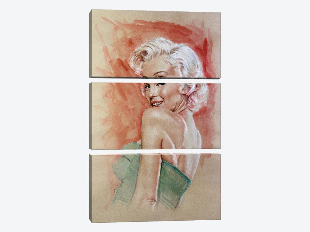 Marilyn Monroe by Marc Lehmann 3-piece Canvas Art