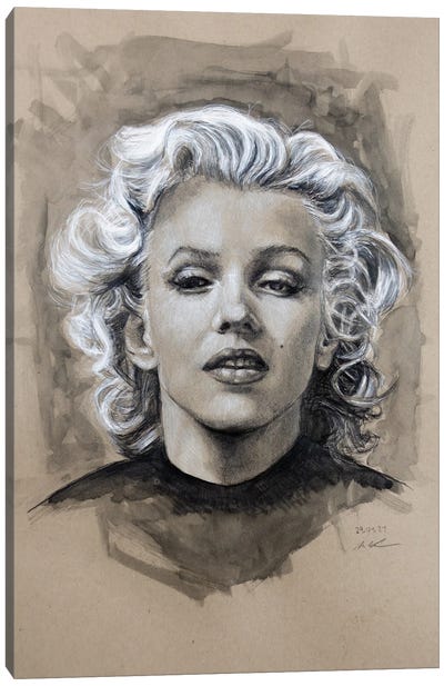 Marilyn Monroe - Black & White Canvas Art Print - Model & Fashion Icon Art