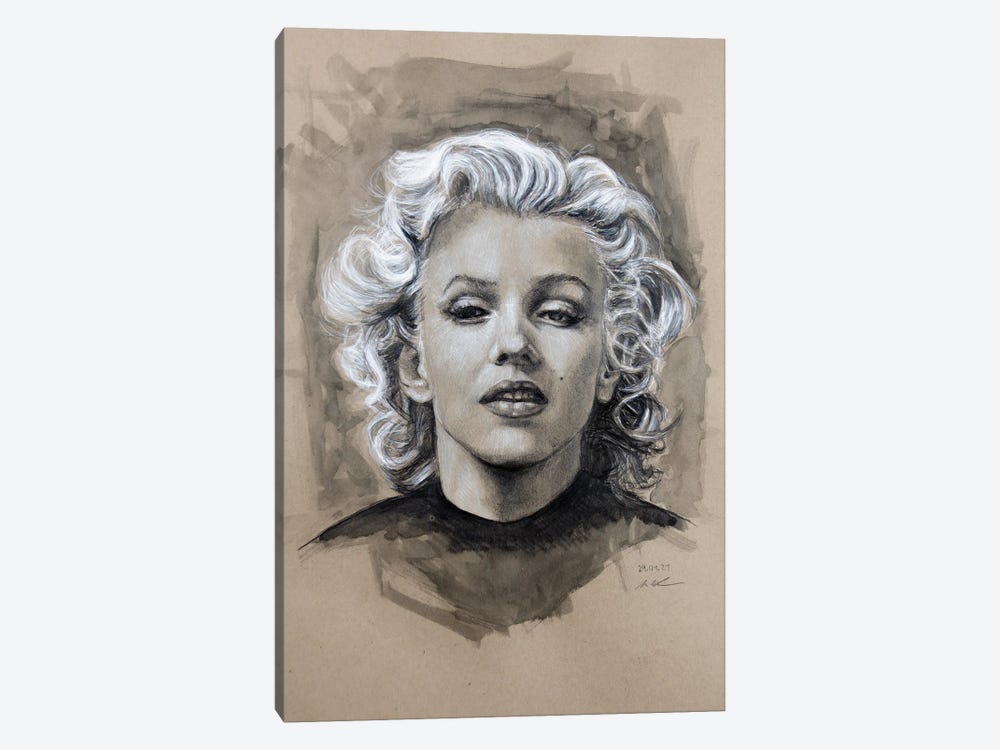 Marilyn Monroe - Black & White by Marc Lehmann 1-piece Art Print