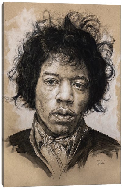 Jimi Hendrix Canvas Art Print - Marc Lehmann