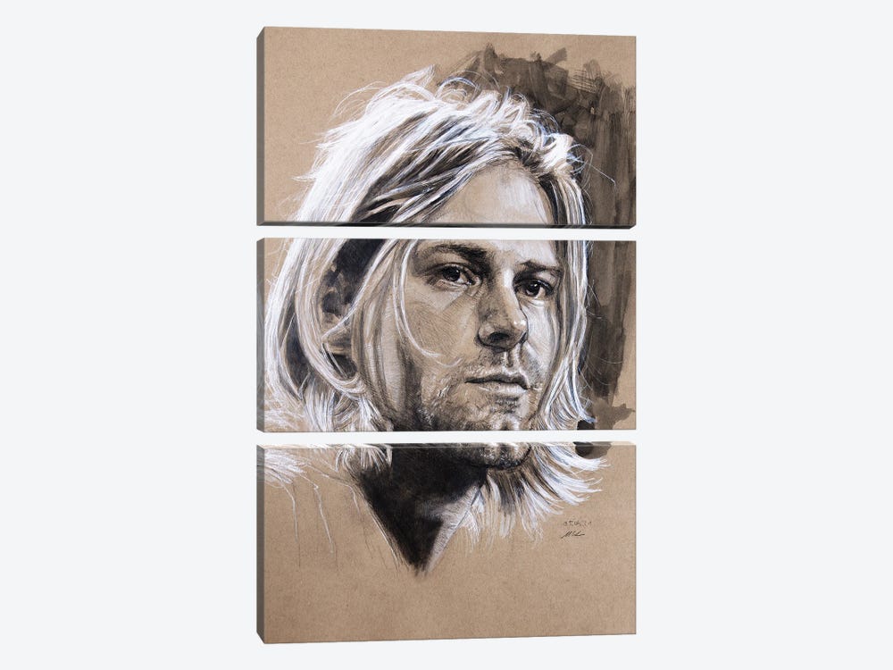 Kurt Cobain by Marc Lehmann 3-piece Canvas Art Print