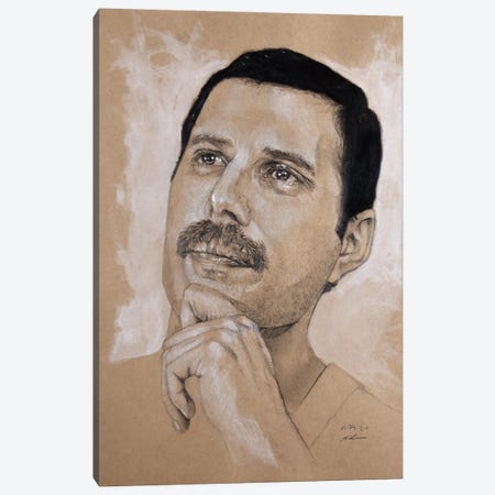 Freddie Mercury Canvas Print #MHZ33} by Marc Lehmann Canvas Artwork