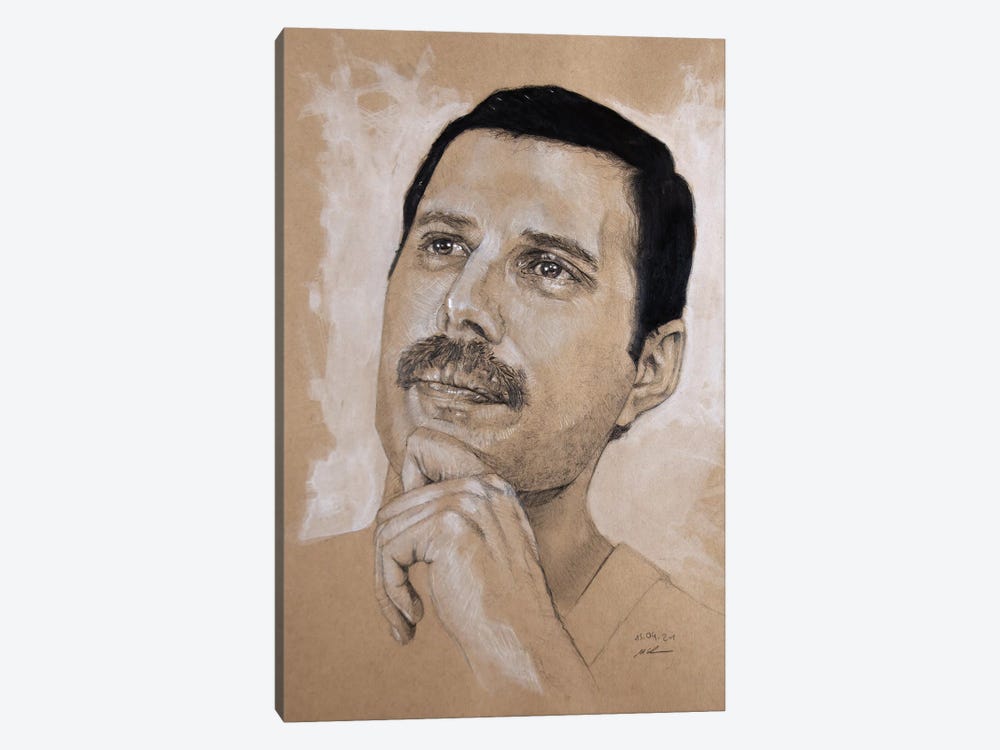 Freddie Mercury by Marc Lehmann 1-piece Canvas Art Print
