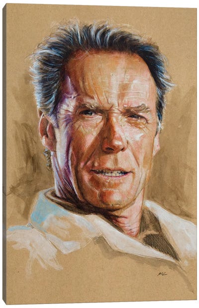 Clint Eastwood Canvas Art Print - Marc Lehmann
