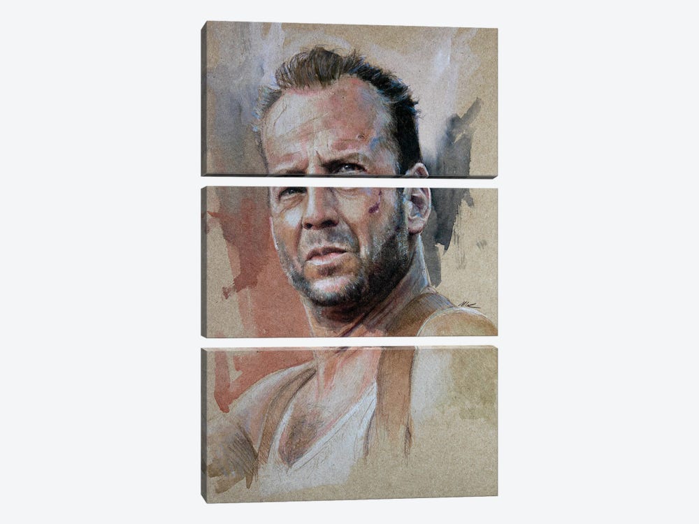 Bruce Willis by Marc Lehmann 3-piece Canvas Artwork