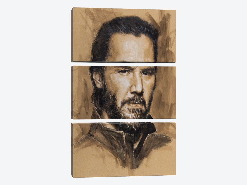 Keanu Reeves by Marc Lehmann 3-piece Canvas Artwork